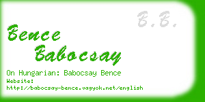 bence babocsay business card